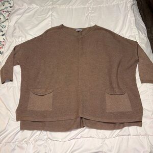 Habitat Fireside Cotton Rib Very Oversized Sweater Pocket Batwing Brown XS Small
